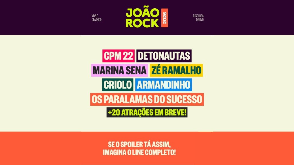 Festival João Rock 2026 em Ribeirão Preto com diversos artistas no palco