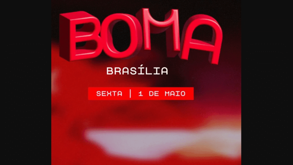 Público dançando em festival de música eletrônica com luzes vibrantes em Brasília