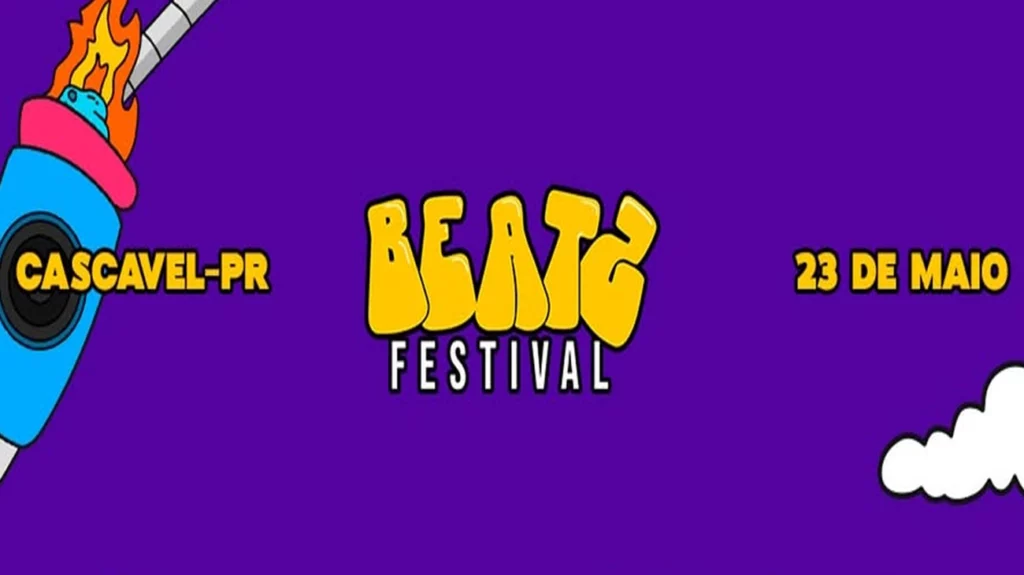 Beatz Festival 2026 em Cascavel, Paraná, com lineup de artistas renomados como Veigh, BK e Tasha & Tracie.