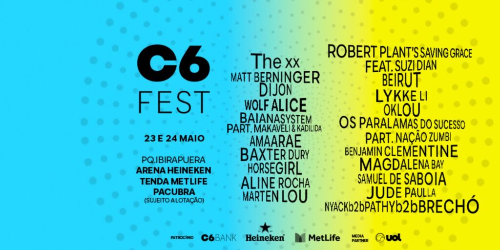 C6 Fest 2026 no Parque Ibirapuera, São Paulo, com público animado e artistas no palco