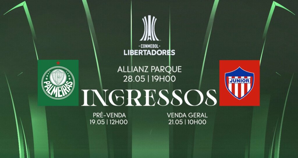 Ingressos para o jogo Palmeiras x Junior Barranquilla na Libertadores