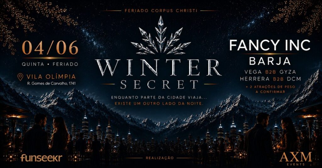 Público se divertindo na Winter Secret SP com os DJs Fancy Inc e Barja no Side Club