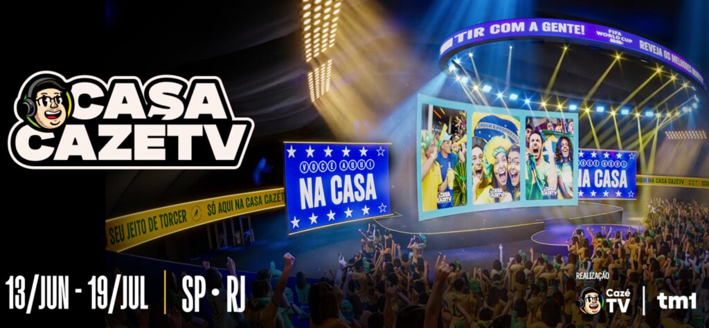 Ingressos Casa CazéTV para a Copa do Mundo de 2026 em São Paulo e Rio de Janeiro