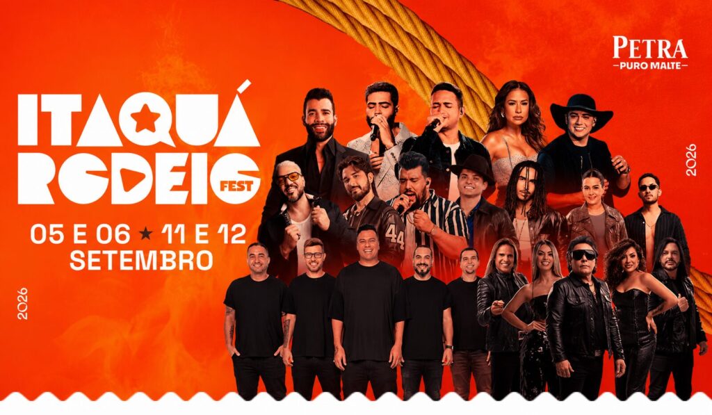 Público desfrutando do Itaquá Rodeio Fest 2026 com artistas e apresentações ao vivo