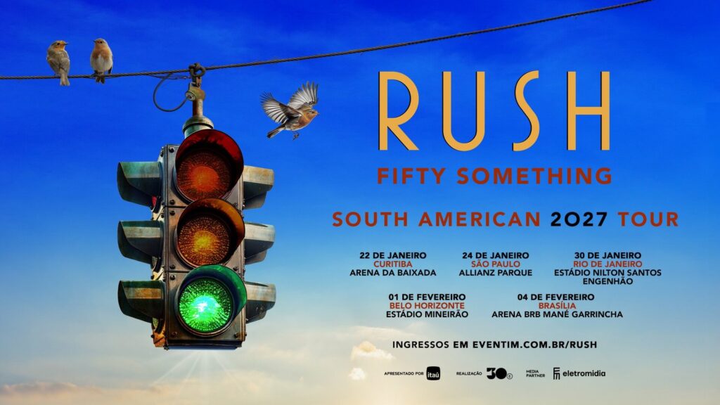 Rush em turnê Fifty Something no Brasil em 2027