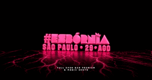 Festa Esbórnia em São Paulo com pessoas se divertindo e bebidas