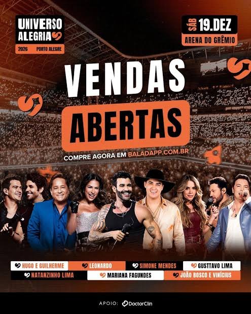 Ingressos e ambiente do evento Universo Alegria em Porto Alegre