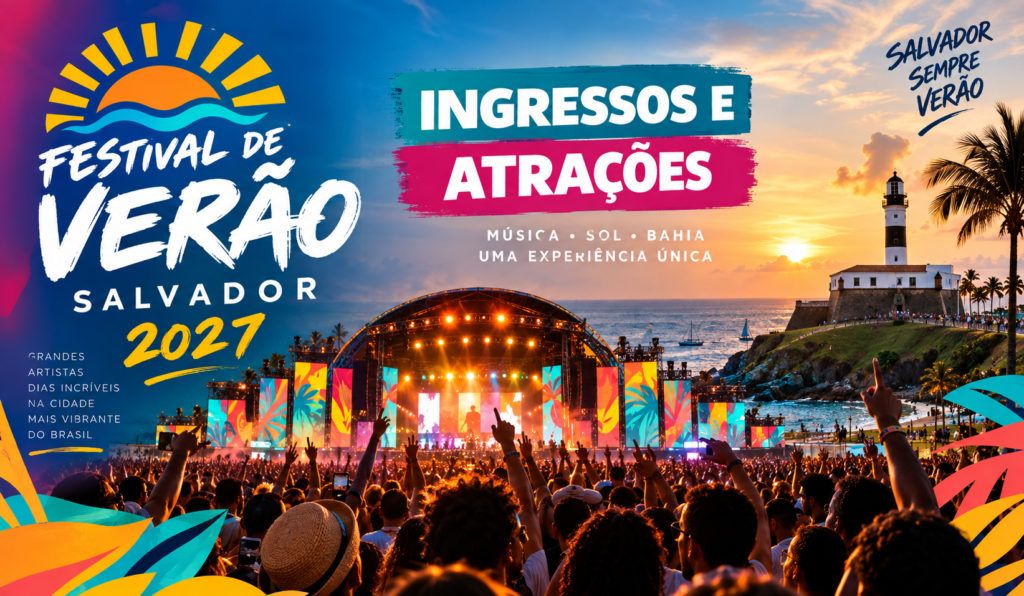 Festival de Verão 2027 em Salvador com artistas no palco