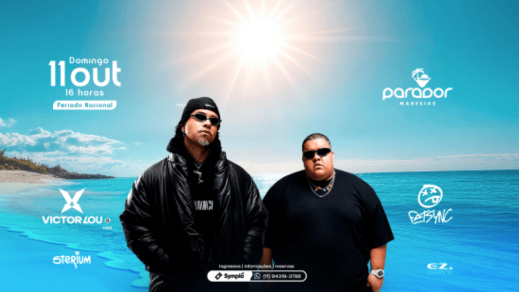 Pôr do sol na praia de Maresias durante o evento com Victor Lou e FatSync