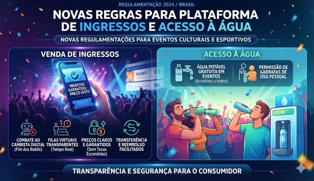 Nova regulamentação sobre ingressos e acesso à água em eventos