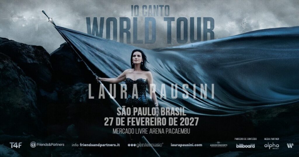 Laura Pausini durante show ao vivo em São Paulo